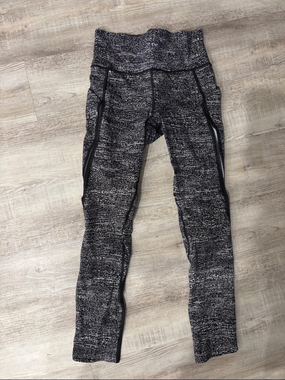Heathered Black & White Active Leggings